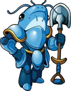 Fish Head, an elusive doppelgänger of Shovel Knight, also equipped with a Shovel Blade.