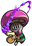 Artwork of Spore Knight, front-line fortifier of the Hexcavators.