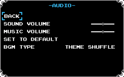 Audio Options in Showdown with Theme Shuffle on.
