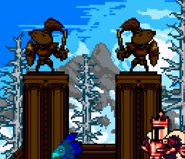 Moler Goldarmor statues in the Goo Gorge.