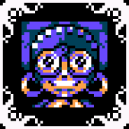Old Lady's portrait, with a purple palette.