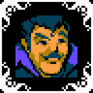 Gambler's portrait with a blue outfit.
