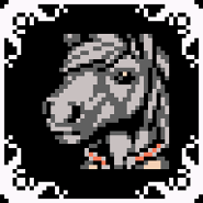 Adventurer's portrait with white hair.