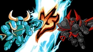 Shovel Knight vs. Black Knight.