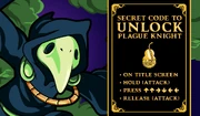 Plague Knight Unlock Code
