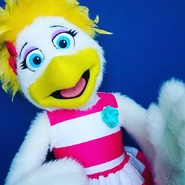 The redesigned Helen Henny puppet; first puppet: March 2016-May 2016, second puppet: June 2016-March 2017