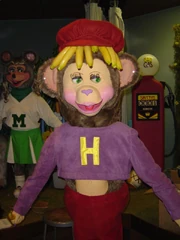 Hannah Banana animatronic at Creative Engineering pre-shipping with Mitzi Mozzarella.