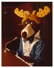 Artie Antlers original animatronic, with a black nose. at Kooser (1980).