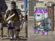 The “Hammer Knight” as seen in the original Shrek compared to their appearance in Shrek SuperSlam.