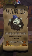 A wanted poster for Rumpelstiltskin which appears in the Shrek 2 PC game