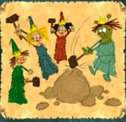 Fiona and the Princesses doing prison work.