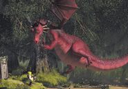 Dragon lands in Shrek's swamp