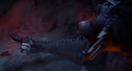Shrek grabs Dragon's tail