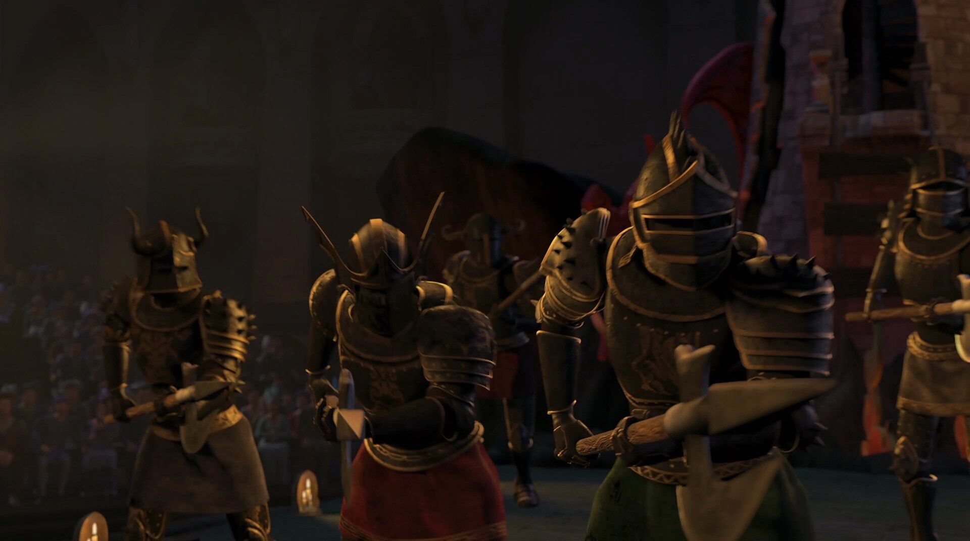 Shrek Fighting Knights