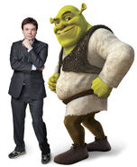 Shrek and his voice actor, Mike Myers