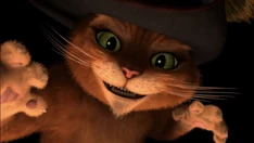 Puss in Boots about to hiss