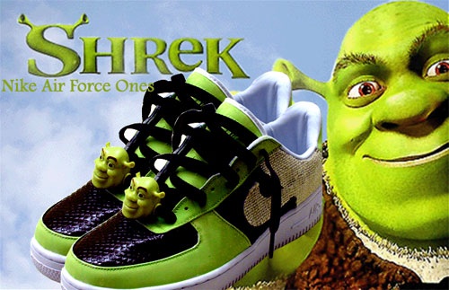 shrek nike air force ones