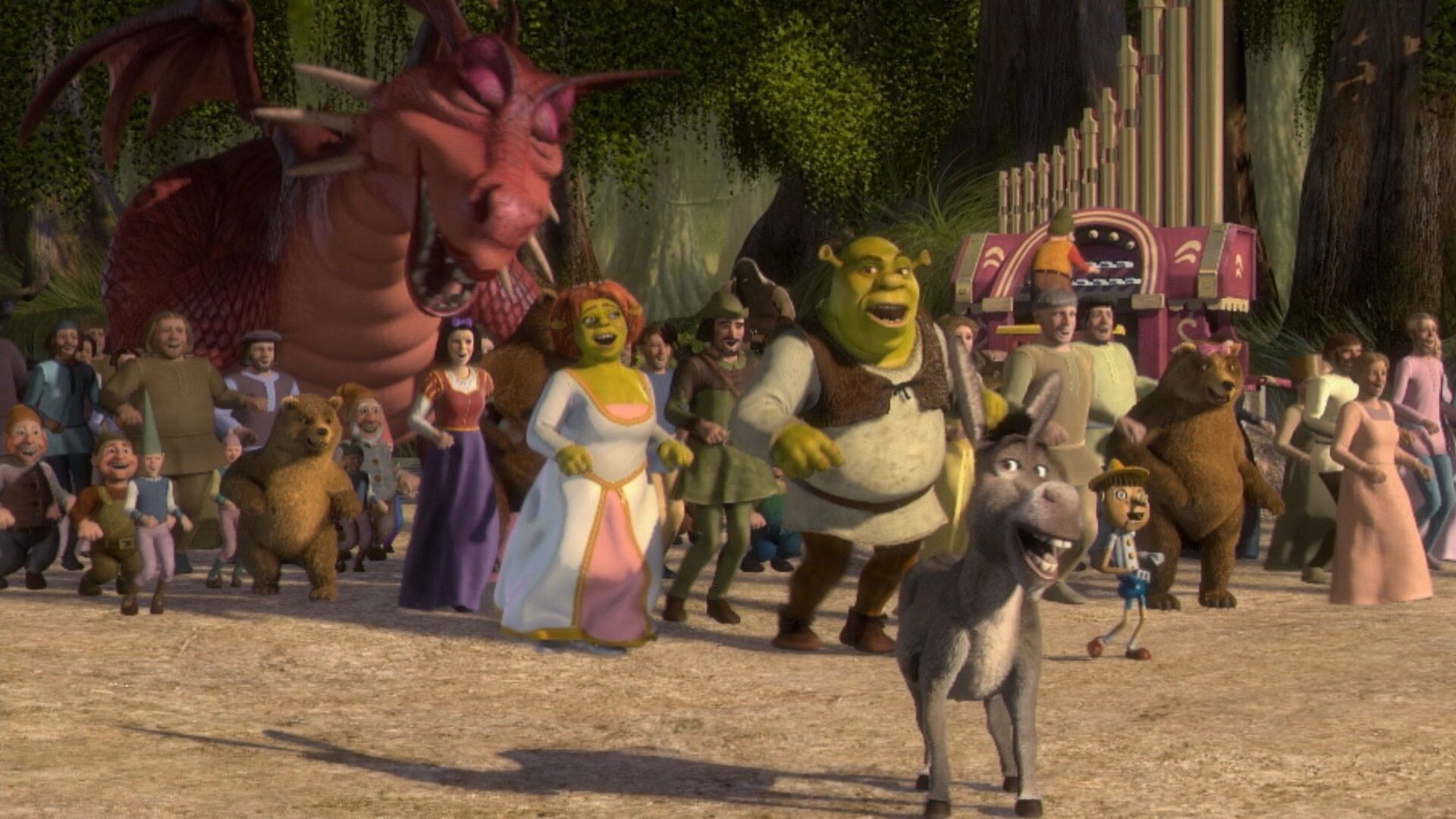 1 hora de Shrek e seus amigos dançando cumade e cumpade 