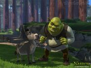 Shrek hablando con Asno/Burro por primera vez.