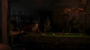 The Evil Queen playing pool