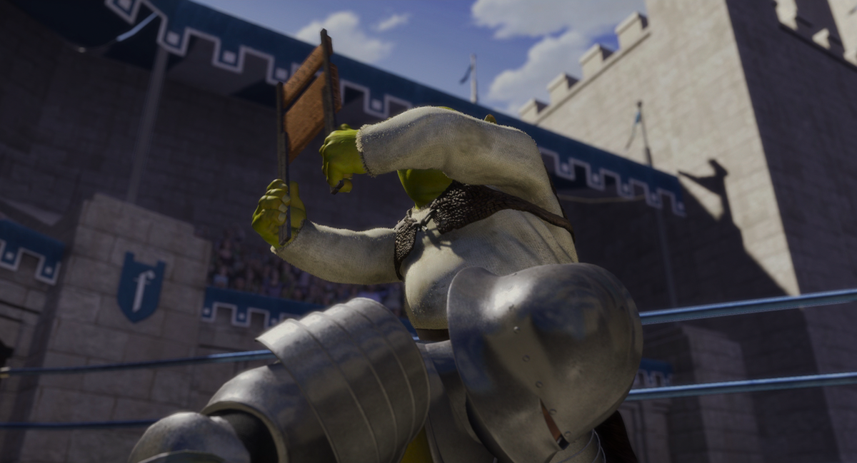 Shrek Fighting Knights