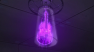 The violin glowing purple