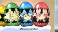 Su, Miki, and Ran in their Eggs