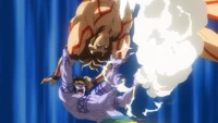 Shiva sends Raiden Tameemon flying above his head