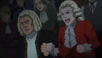 Wolfgang Amadeus Mozart and Johann Sebastian Bach marvel at the musical performance of Hermes