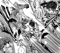 Beelzebub uses his vibration blade to cut Tesla's left shoulder