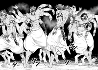 Shiva uses the Hidden Treasure of the Indian Pantheon  against Raiden Tameemon