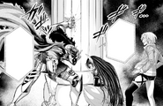 Brunhilde and Göll are joined by Adamantine, who threatens her with death if they didn't tell him where Qin Shi Huang is