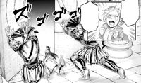 Brunhilde and Göll enter the room of the Human representative for the Ninth Round