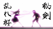 Tokimaru is attacked by Ai's Sakura Storm