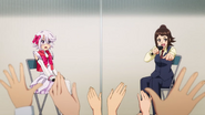 Shy participates in her own talk show while cosplaying Revozexal