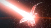 Gauna 487 fires a devastating beam attack.