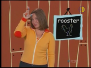 Rooster! Make a 3 and put your thumb on your forehead! Looks just like a rooster’s comb. Rooster!