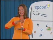 Spoon! Your two fingers scoop food out of your other hand. Spoon!