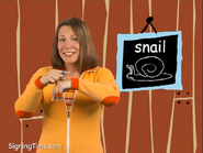 Snail! Show the snail slowly moving along your hand. Snail! Or show the snail and here’s his shell. Snail!