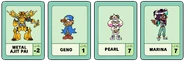 Pow Cards of Metal Ajit Pai, Geno, Pearl, and Marina. Image is from "Bravo, Johnny!".
