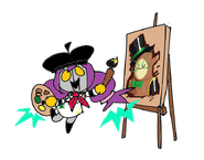 Painting by The Joke-Explainer™ 7000 in promotion for The SiIvaGunner 7th Anniversary Art Gallery.