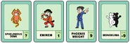 Phoenix Wright's and Monokuma's Pow Cards – as seen in Bravo, Johnny! – accompanied by Pow Cards for Sphelonious Donk and Eminem