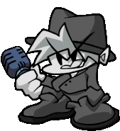 BoyfriendMonochromedIdle.gif (286 KB) Boyfriend as Scatman John, also seen in "Bopeebo (Itch.io Build) - Friday Night Funkin'"