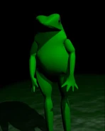 Dat Boi, standing in for the goat in the rip "Game Over - Frogger".
