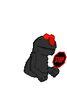 A Elmo seen in the background