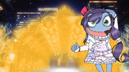 A frame from the rip with Crazy Frog dressed as Nozomi.