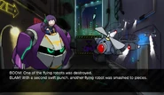 Nozomi confronting a swarm of Patrol-Bots.