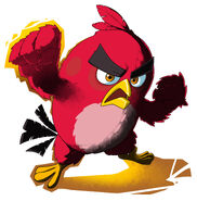 An example used for KFAD's artstyle featuring Red from the Angry Birds franchise, specifically The Angry Birds Movie.[7]