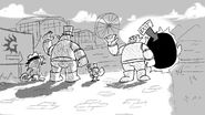 John Notwoodman, Meowth, and Unregistered HyperCam 2 bidding farewell to Wood Man. Also from "Credits".