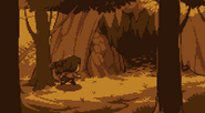 An image posted by SiIvaGunner on Twitter, showing a scene from Undertale's intro sequence, with Smol Nozomi instead of the fallen human.[1]